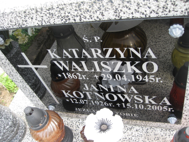 Katarzyna Waliszko 1862 Krosno - Grobonet - Wyszukiwarka osób pochowanych