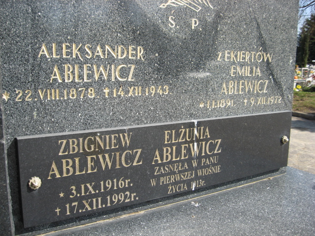 Aleksander Ablewicz 1878 Krosno - Grobonet - Wyszukiwarka osób pochowanych