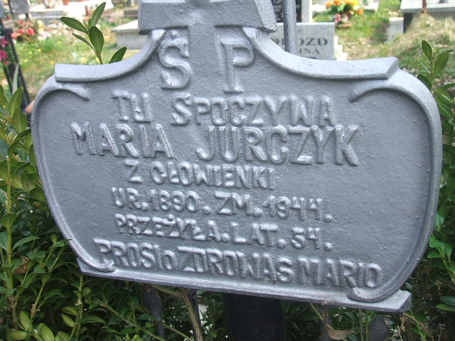 Maria Jurczyk 1890 Krosno - Grobonet - Wyszukiwarka osób pochowanych