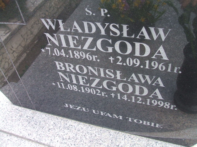 Bronisława Niezgoda 1902 Krosno - Grobonet - Wyszukiwarka osób pochowanych