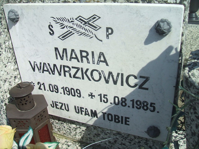 Maria Wawrzkowicz 1909 Krosno - Grobonet - Wyszukiwarka osób pochowanych