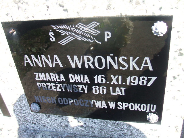 Anna Wrońska 1902 Krosno - Grobonet - Wyszukiwarka osób pochowanych