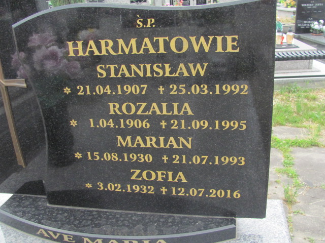 Rozalia Harmata 1906 Krosno - Grobonet - Wyszukiwarka osób pochowanych