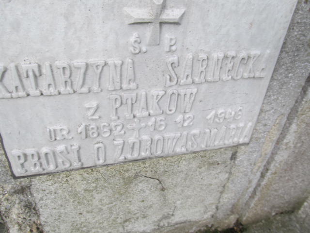 Katarzyna Sarnecka 1861 Krosno - Grobonet - Wyszukiwarka osób pochowanych